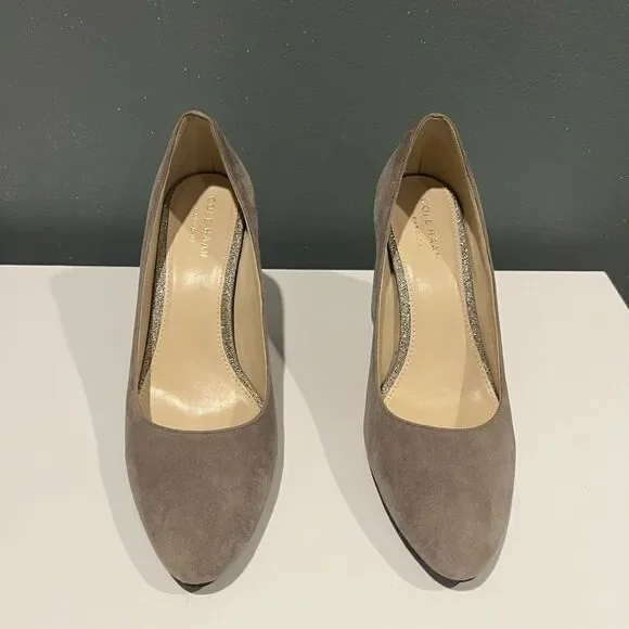 Cole Haan Alanna Suede Glitter heel pumps Grey size 6